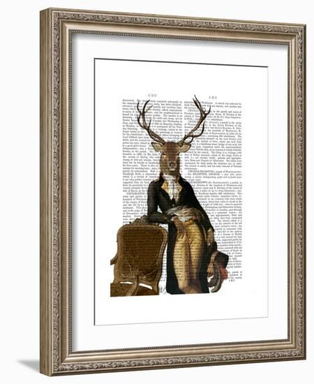 Deer and Chair Full-Fab Funky-Framed Premium Giclee Print