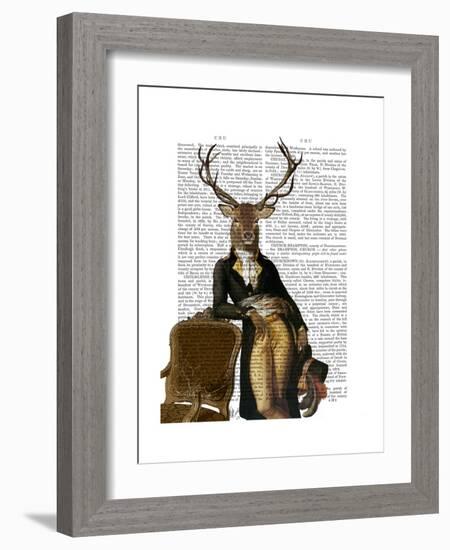 Deer and Chair Full-Fab Funky-Framed Premium Giclee Print