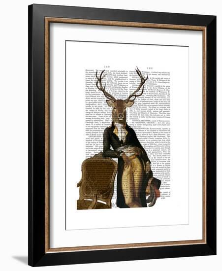 Deer and Chair Full-Fab Funky-Framed Premium Giclee Print