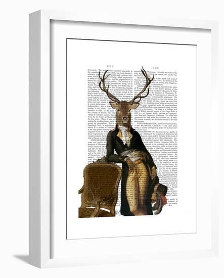 Deer and Chair Full-Fab Funky-Framed Premium Giclee Print