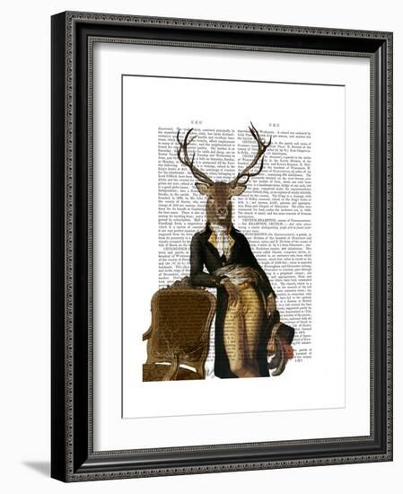 Deer and Chair Full-Fab Funky-Framed Premium Giclee Print