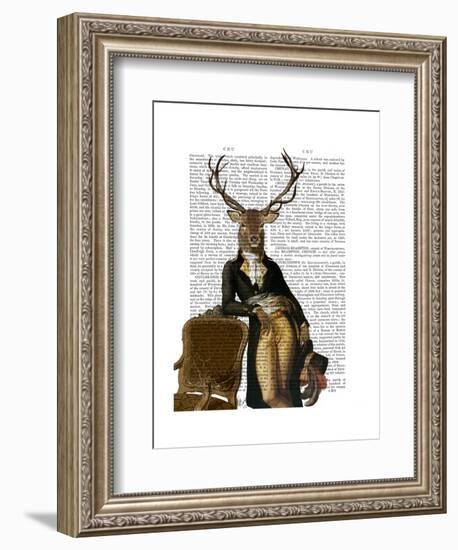 Deer and Chair Full-Fab Funky-Framed Art Print