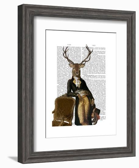 Deer and Chair Full-Fab Funky-Framed Art Print