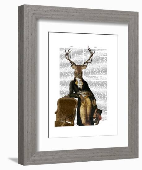 Deer and Chair Full-Fab Funky-Framed Art Print