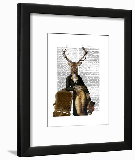 Deer and Chair Full-Fab Funky-Framed Art Print