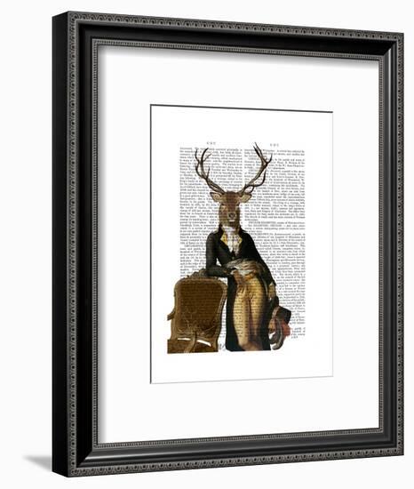 Deer and Chair Full-Fab Funky-Framed Art Print