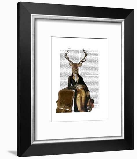 Deer and Chair Full-Fab Funky-Framed Art Print