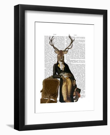 Deer and Chair Full-Fab Funky-Framed Art Print