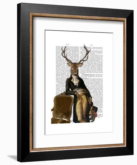 Deer and Chair Full-Fab Funky-Framed Art Print