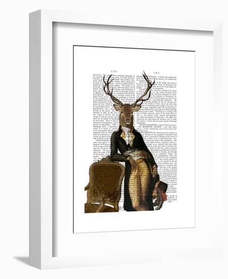 Deer and Chair Full-Fab Funky-Framed Art Print