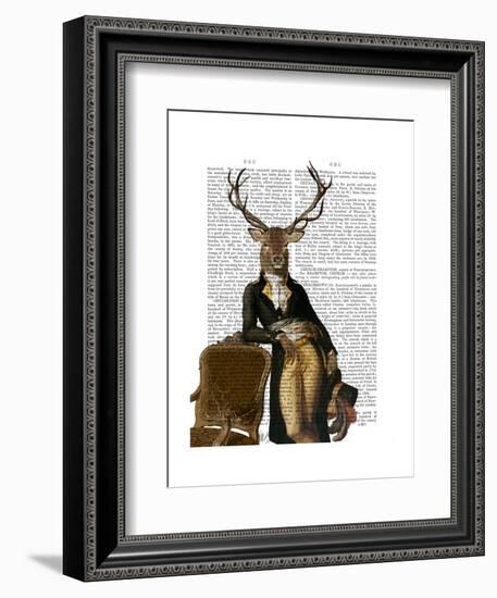 Deer and Chair Full-Fab Funky-Framed Art Print