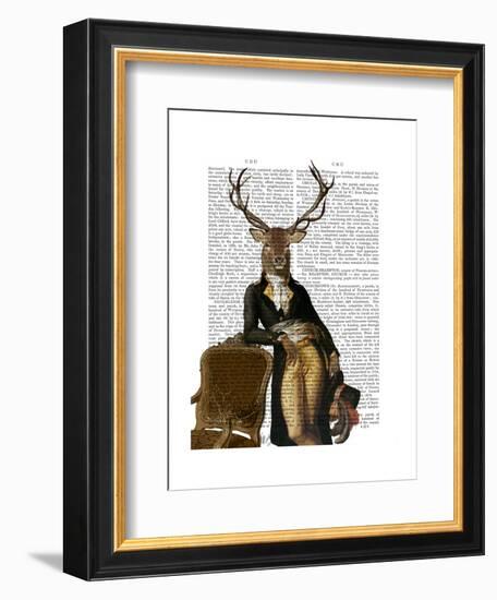 Deer and Chair Full-Fab Funky-Framed Art Print