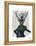 Deer and Fascinator-Fab Funky-Framed Stretched Canvas