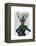 Deer and Fascinator-Fab Funky-Framed Stretched Canvas