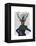 Deer and Fascinator-Fab Funky-Framed Stretched Canvas