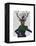 Deer and Fascinator-Fab Funky-Framed Stretched Canvas