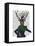 Deer and Fascinator-Fab Funky-Framed Stretched Canvas