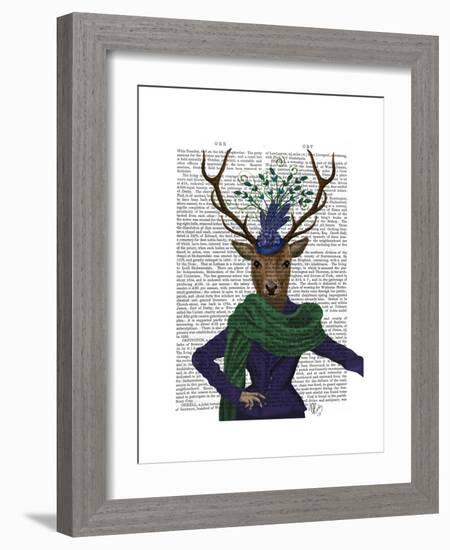 Deer and Fascinator-Fab Funky-Framed Premium Giclee Print