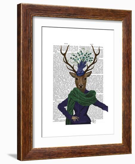 Deer and Fascinator-Fab Funky-Framed Premium Giclee Print