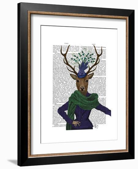 Deer and Fascinator-Fab Funky-Framed Premium Giclee Print