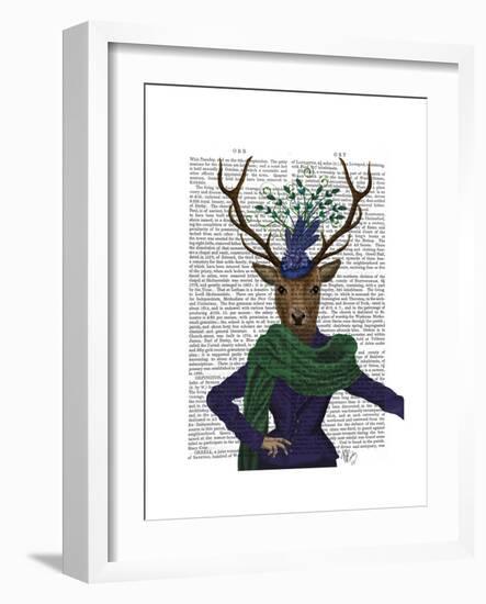 Deer and Fascinator-Fab Funky-Framed Premium Giclee Print