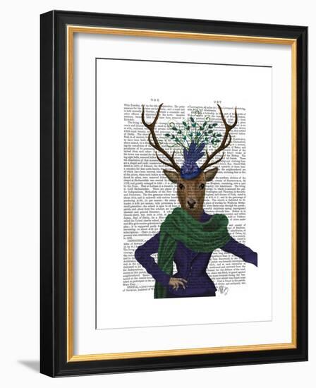 Deer and Fascinator-Fab Funky-Framed Premium Giclee Print