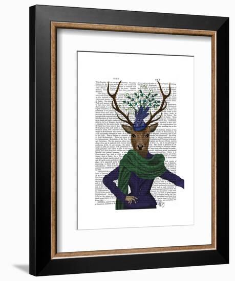 Deer and Fascinator-Fab Funky-Framed Art Print