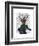 Deer and Fascinator-Fab Funky-Framed Art Print