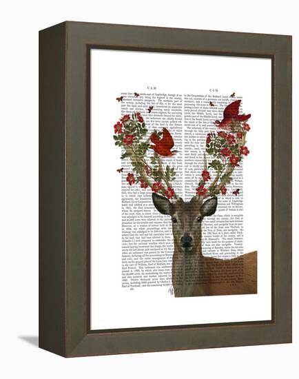 Deer and Love Birds-Fab Funky-Framed Stretched Canvas