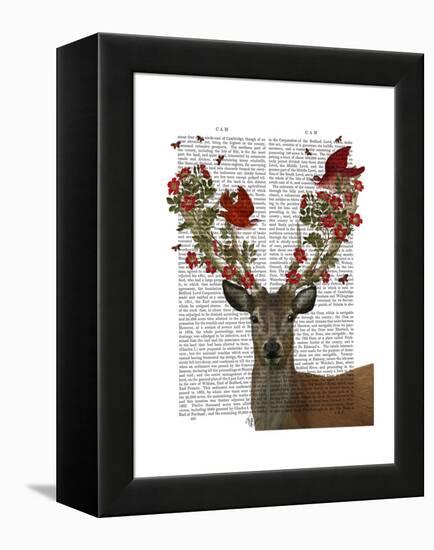 Deer and Love Birds-Fab Funky-Framed Stretched Canvas