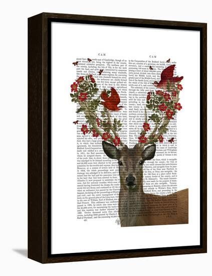 Deer and Love Birds-Fab Funky-Framed Stretched Canvas