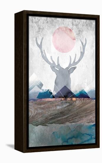 Deer and Mountains 2-Louis Duncan-He-Framed Stretched Canvas