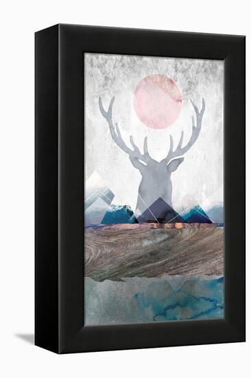 Deer and Mountains 2-Louis Duncan-He-Framed Stretched Canvas