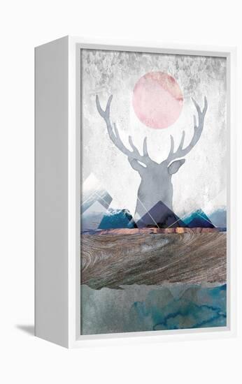 Deer and Mountains 2-Louis Duncan-He-Framed Stretched Canvas