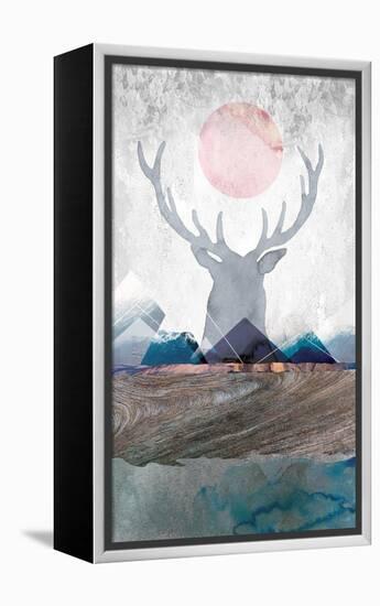 Deer and Mountains 2-Louis Duncan-He-Framed Stretched Canvas