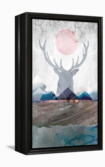 Deer and Mountains 2-Louis Duncan-He-Framed Stretched Canvas