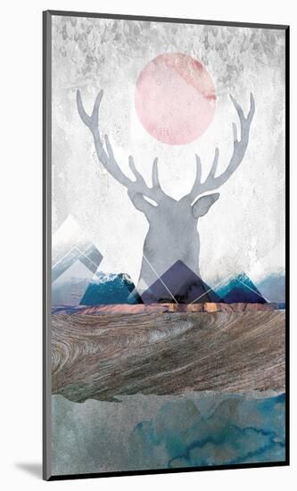 Deer and Mountains 2-Louis Duncan-He-Mounted Art Print