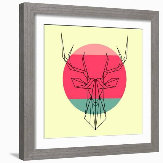 Deer and Sunset-Lisa Kroll-Framed Art Print