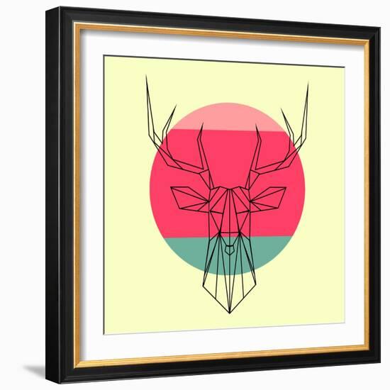 Deer and Sunset-Lisa Kroll-Framed Art Print