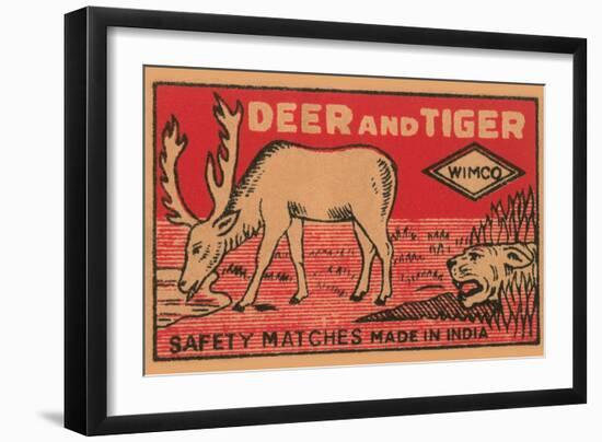 Deer And Tiger Safety Matches-null-Framed Art Print