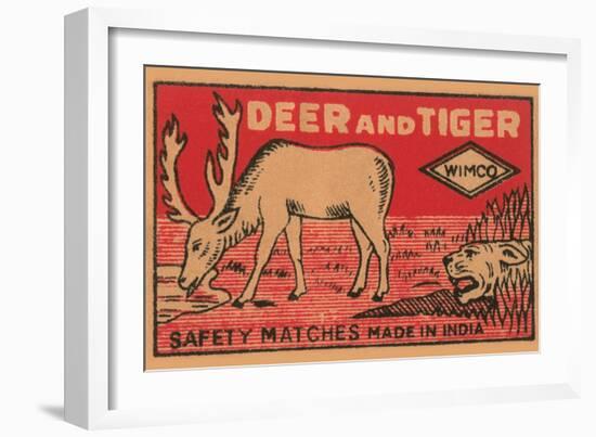 Deer And Tiger Safety Matches-null-Framed Art Print