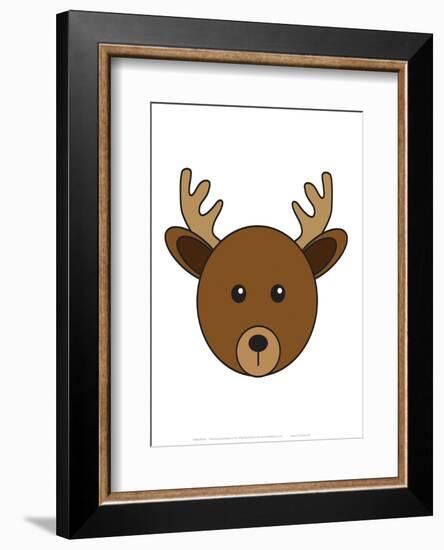 Deer - Animaru Cartoon Animal Print-Animaru-Framed Giclee Print