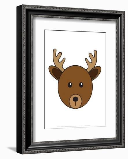 Deer - Animaru Cartoon Animal Print-Animaru-Framed Giclee Print