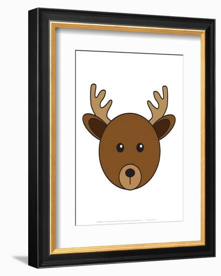 Deer - Animaru Cartoon Animal Print-Animaru-Framed Giclee Print