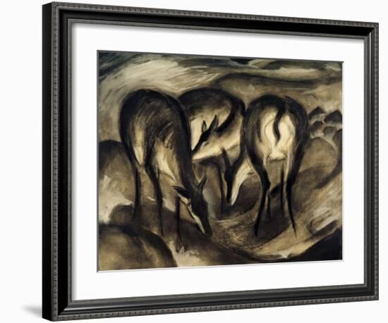 Deer at a Spring-Franz Marc-Framed Giclee Print