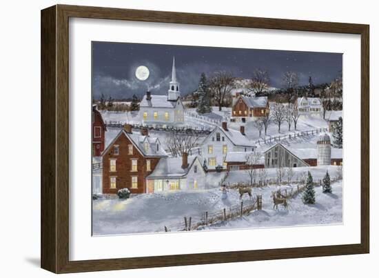 Deer at Night-Bob Fair-Framed Giclee Print