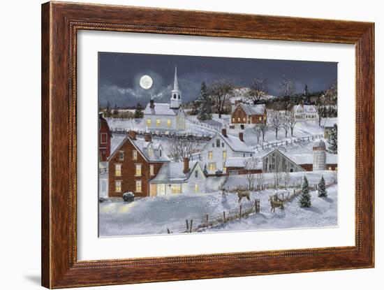 Deer at Night-Bob Fair-Framed Premium Giclee Print