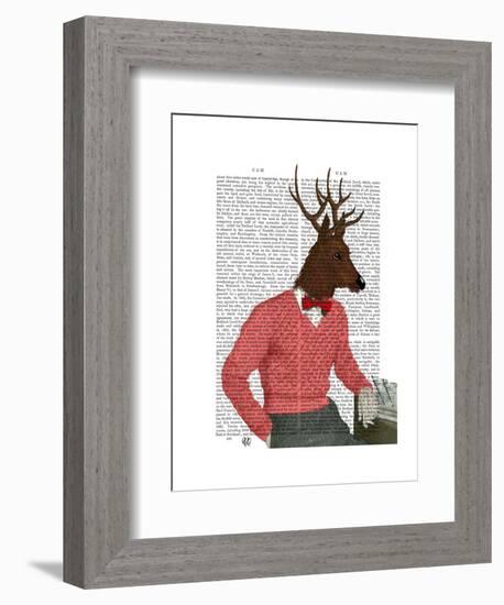 Deer at the Bar-Fab Funky-Framed Art Print