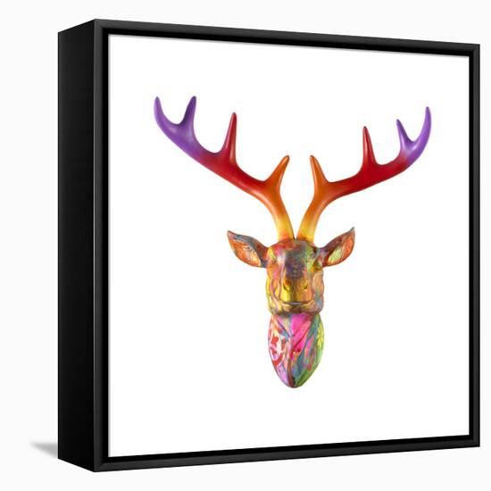 Deer Bust-Dean Russo- Exclusive-Framed Stretched Canvas