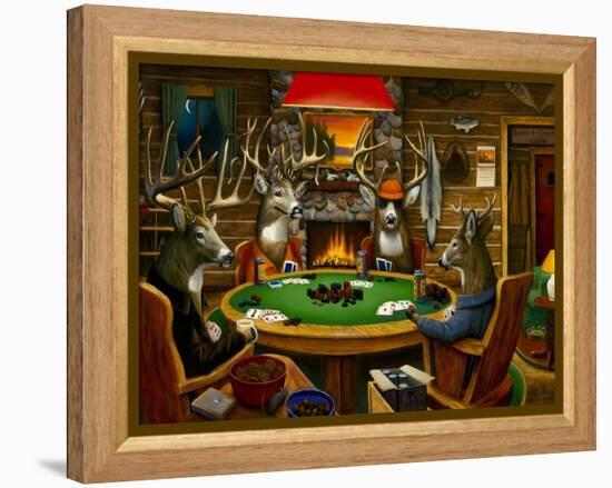 Deer Camp-Leo Stans-Framed Stretched Canvas